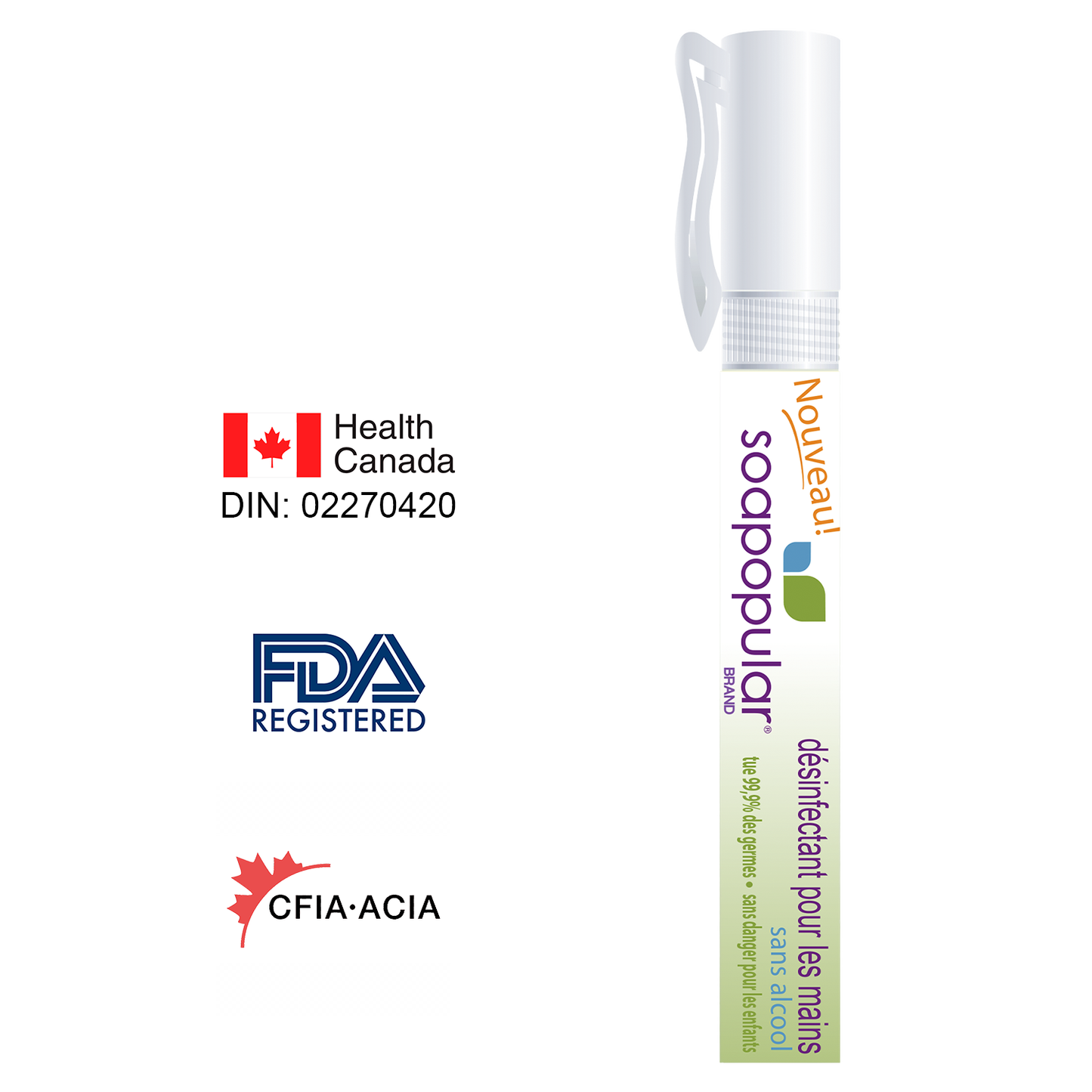 Soapopular® Alcohol-Free Spray Hand Sanitizer - 10mL (0.34o.z)