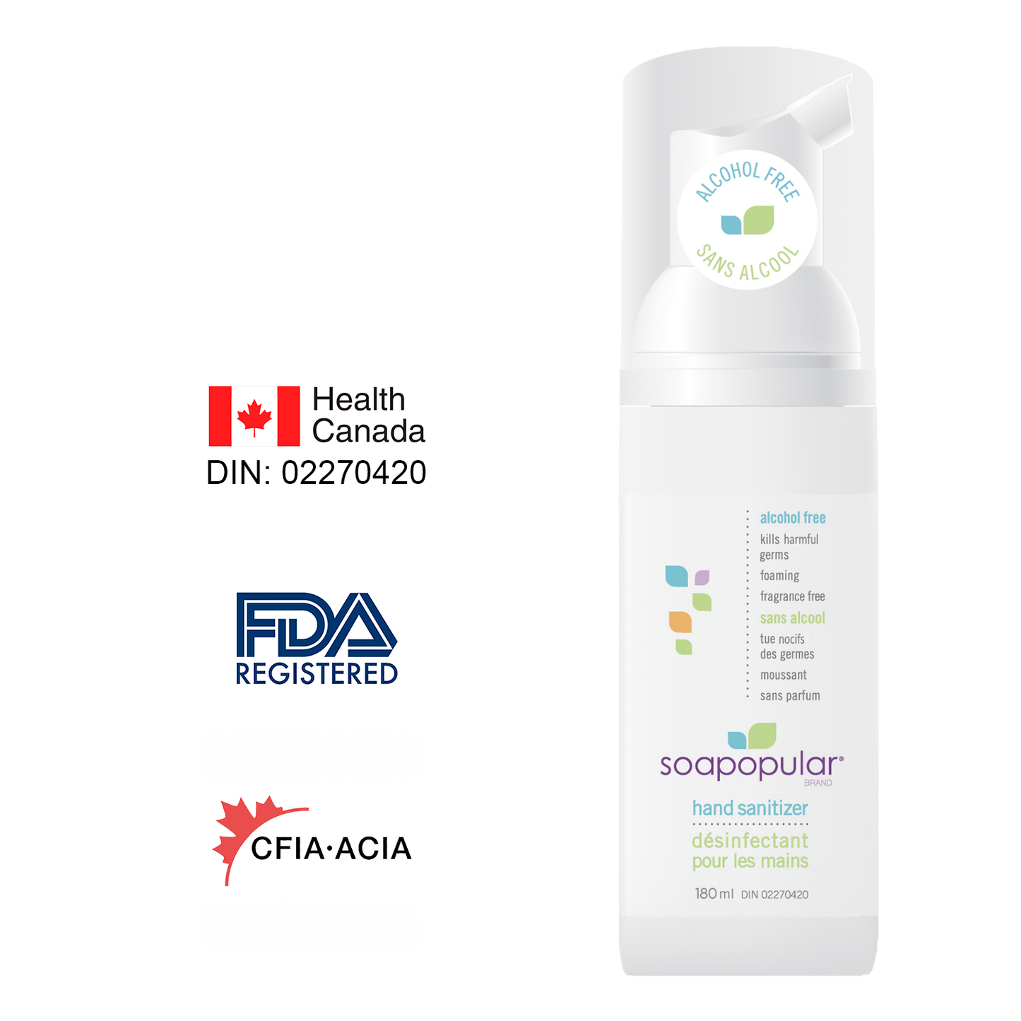 Soapopular® Alcohol-Free Foaming Hand Sanitizer - 180mL (6.0o.z)