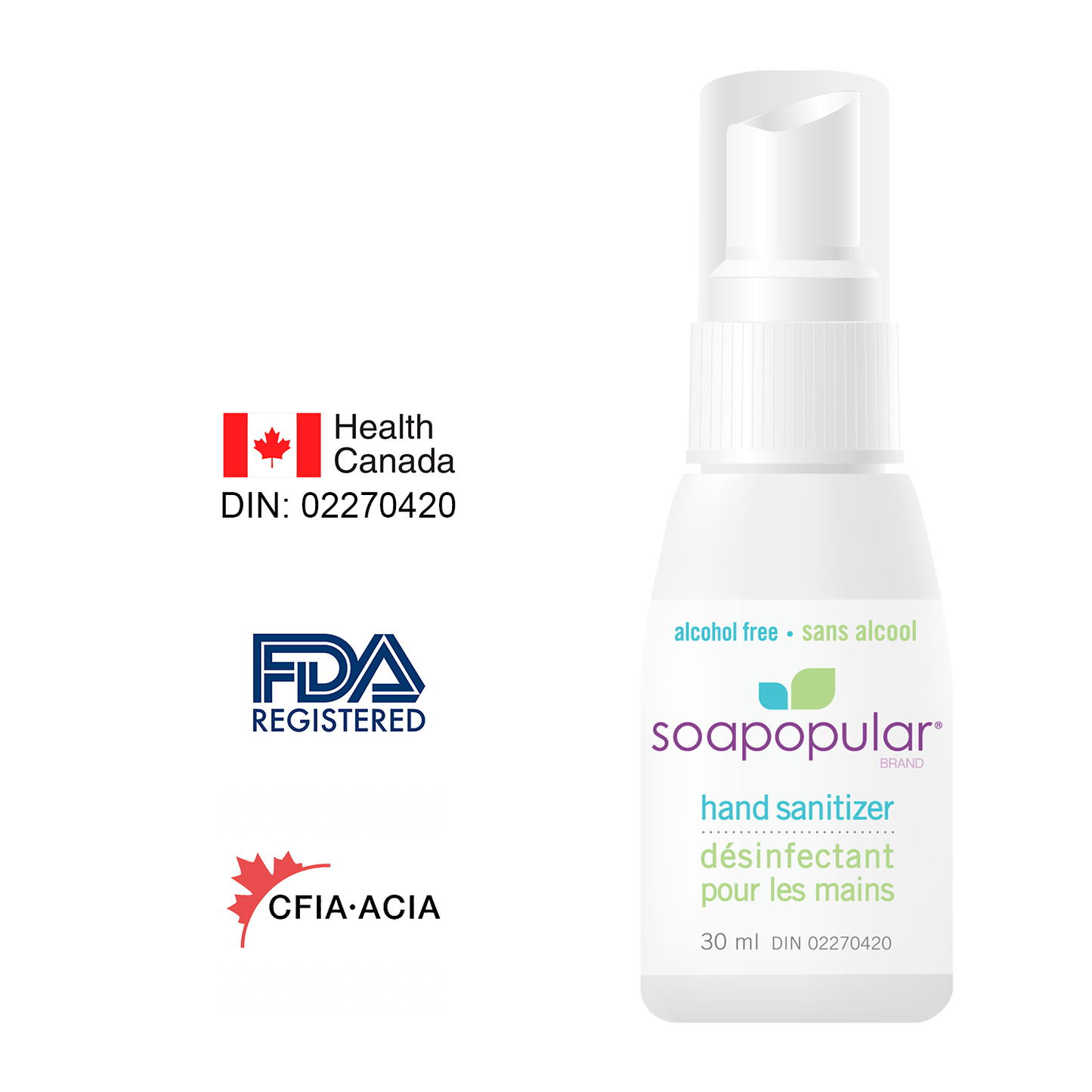 Soapopular® Alcohol-Free Spray Hand Sanitizer - 30mL (1.0o.z)