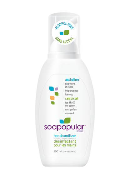 Soapopular alcohol free 100mL bottle applies a rich foaming formula that is gentle on the skin..