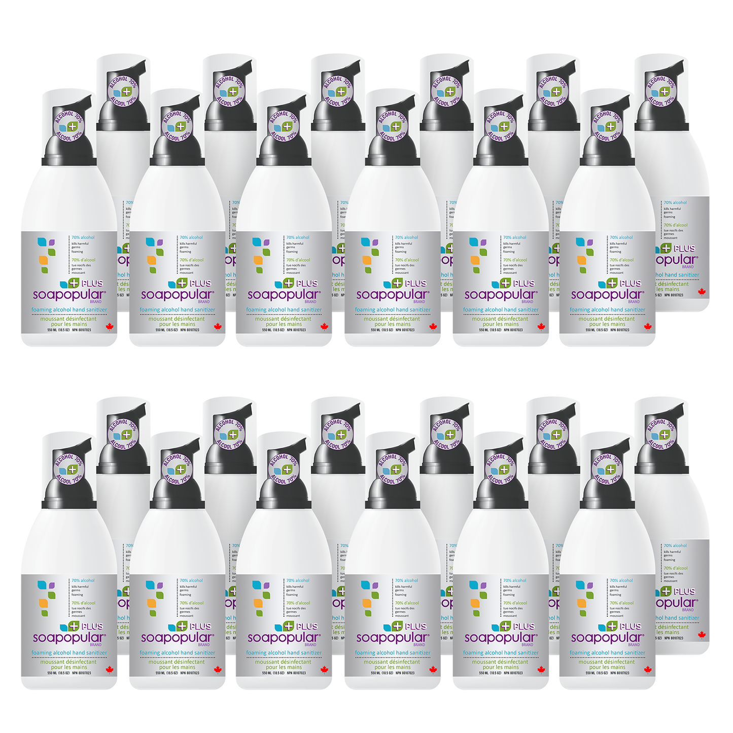 Soapopular Plus® 70% Alcohol Foam Hand Sanitizer - 550mL (18.5o.z)