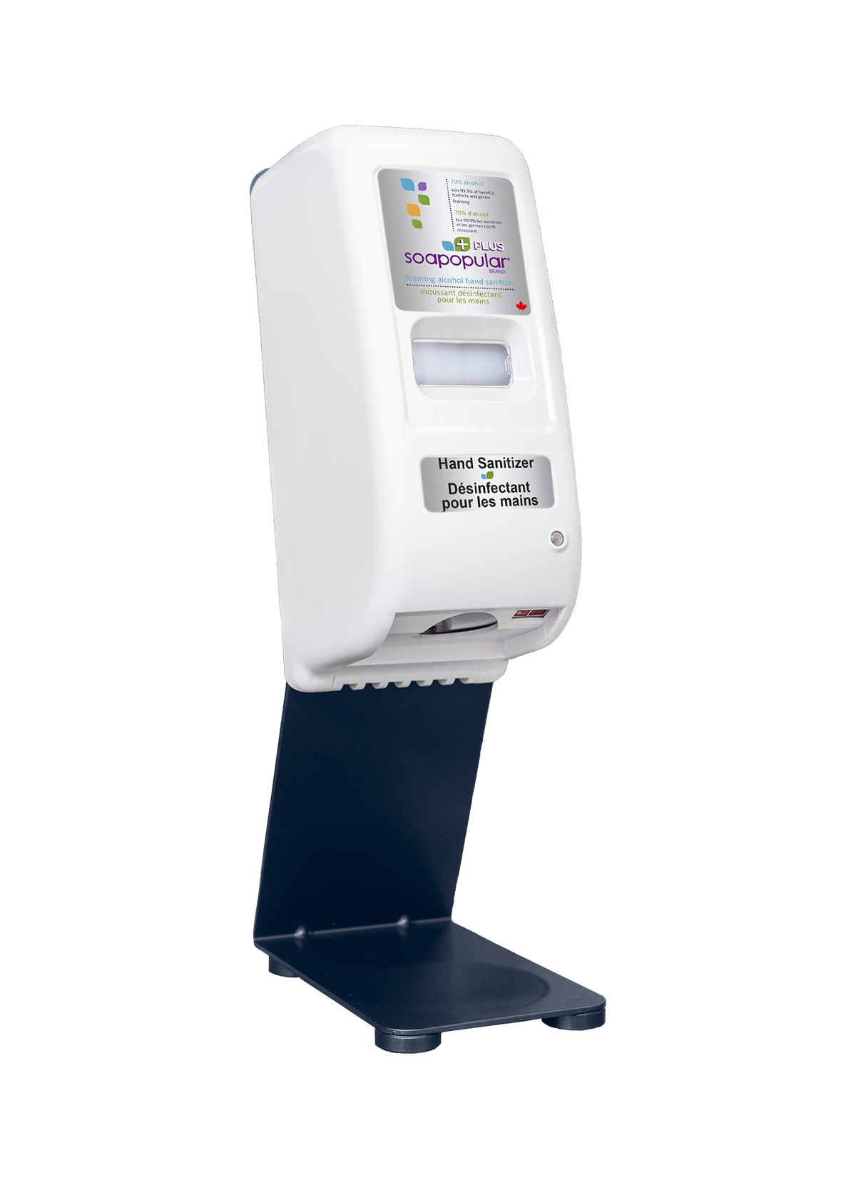 Soapopular 70% alcohol hand sanitizer dispenser countertop stand 1000mL uses 4L bulk-fill.