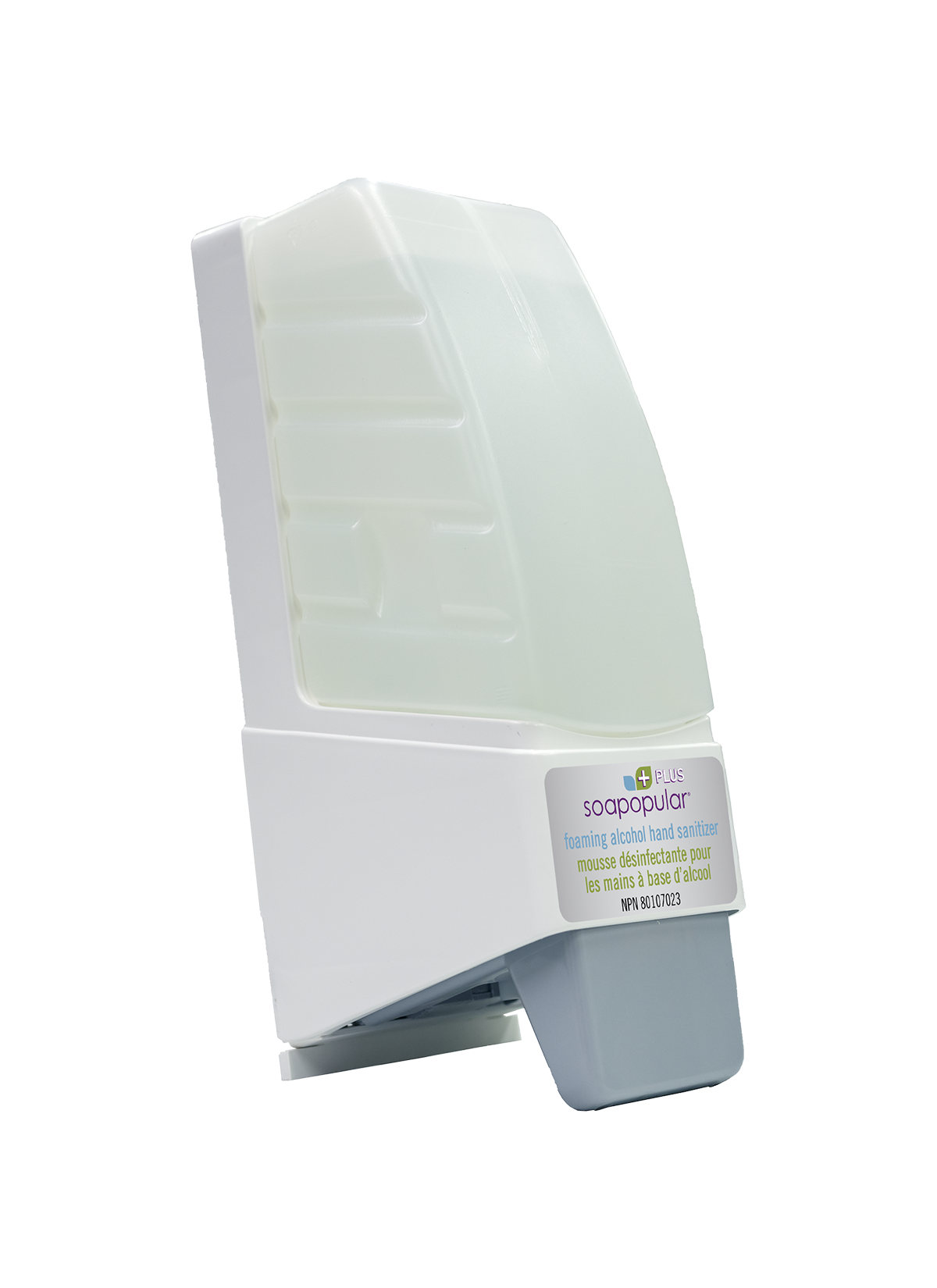 Soapopular Plus® 70% Alcohol Foam Hand Sanitizer No-Cover Manual Dispenser + 1 L Soapopular Plus® 70% Alcohol Foam Hand Sanitizer Refill Package