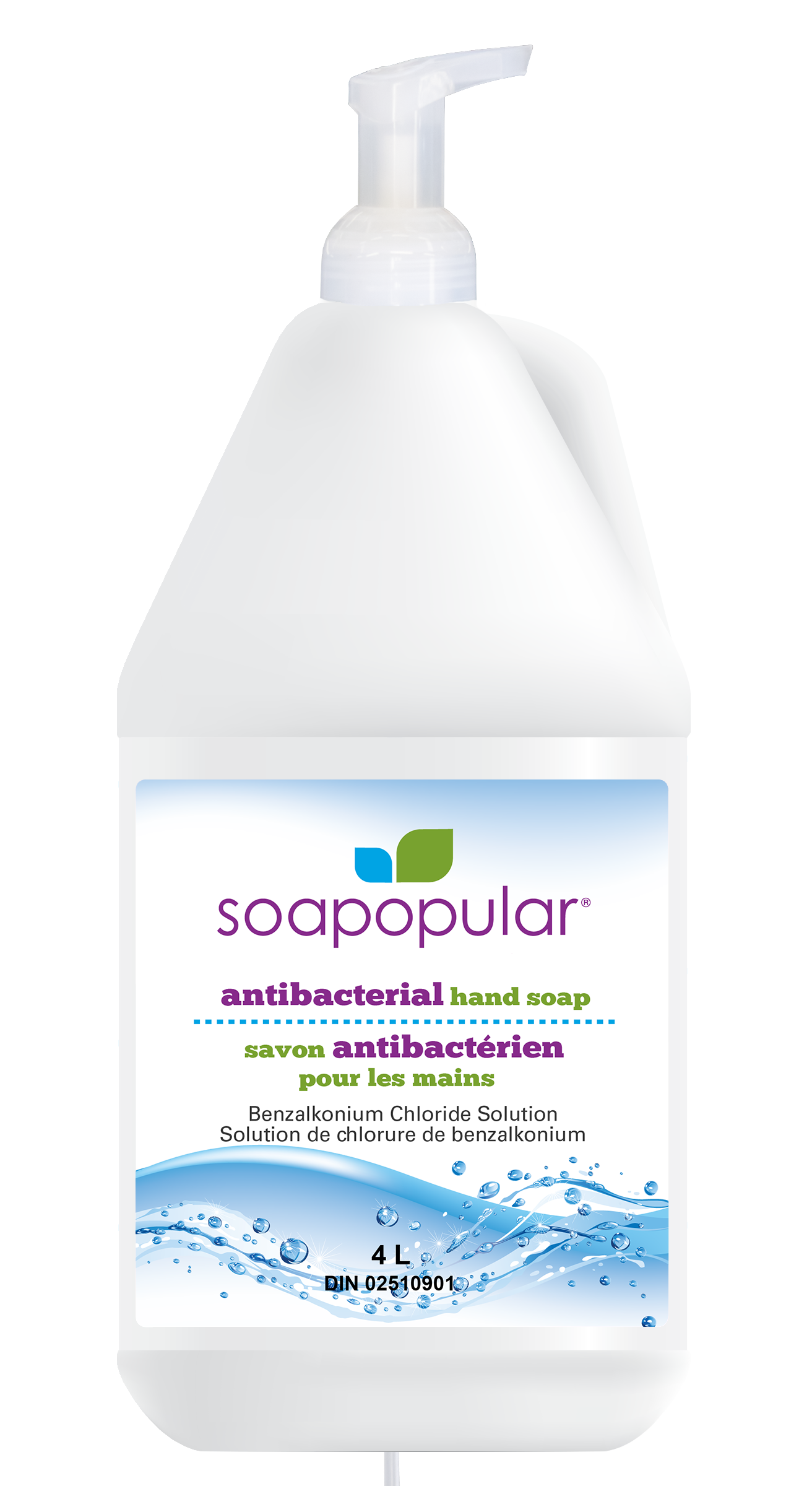 Soapopular® Triclosan-Free Antibacterial Foaming Hand Soap 4L Bulk Fill Jug (1.04gal)