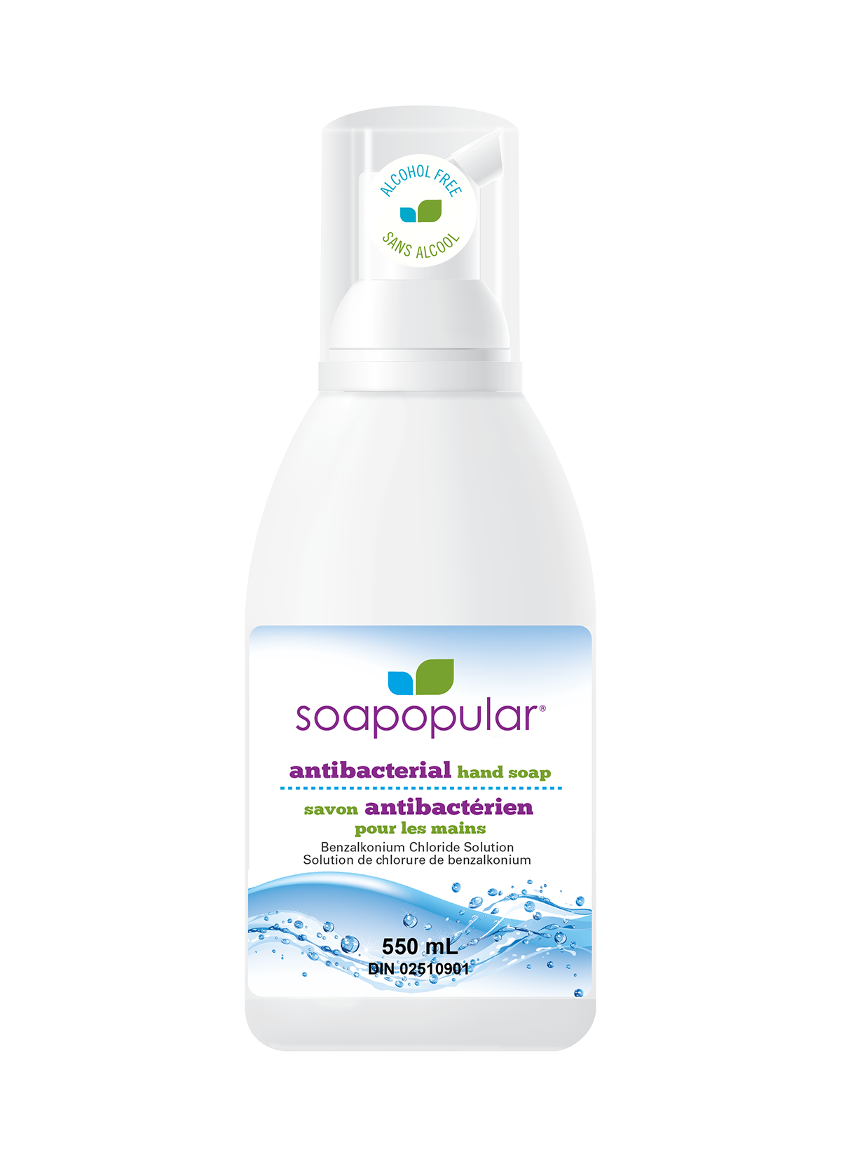 Soapopular triclosan free hand soap provides a rich foaming formula with antibacterial properties.