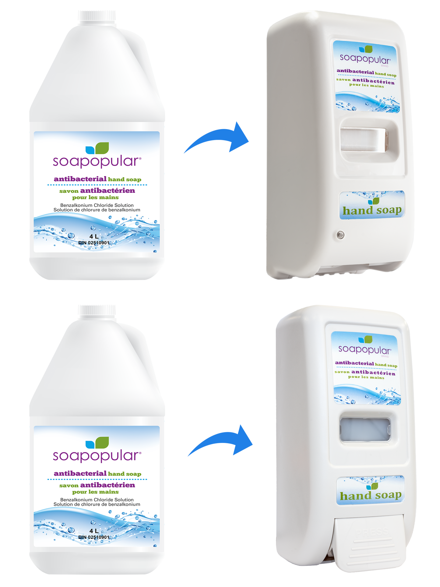 Soapopular® Triclosan-Free Antibacterial Foaming Hand Soap 4L Bulk Fill Jug (1.04gal)
