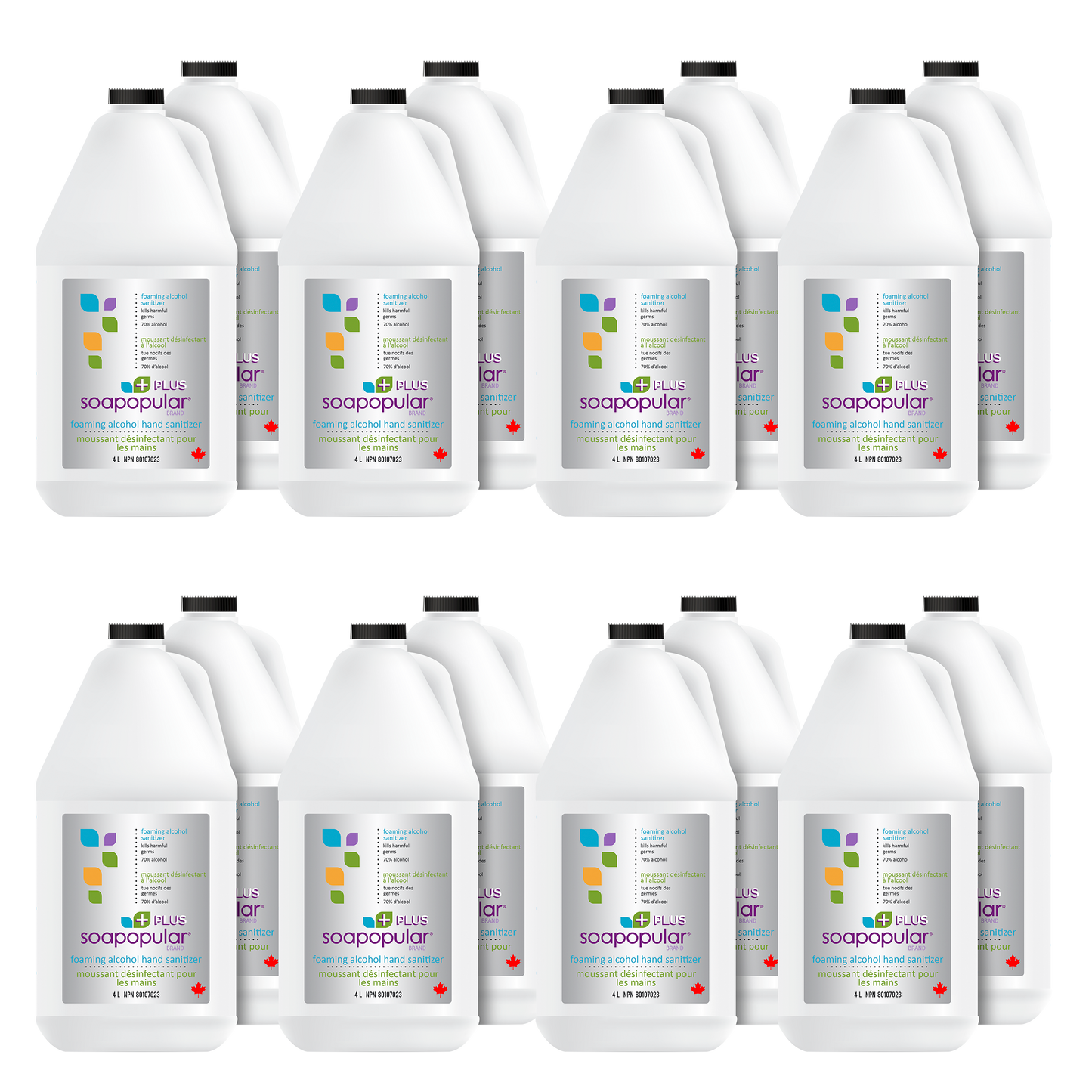 Soapopular Plus® 70% Alcohol Foam Hand Sanitizer  - 4L Bulk Fill Jug (1.04gal)