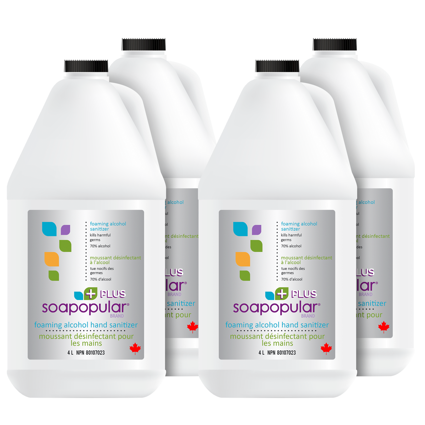 Soapopular Plus® 70% Alcohol Foam Hand Sanitizer - 4L Bulk Fill Jug (1.04gal)