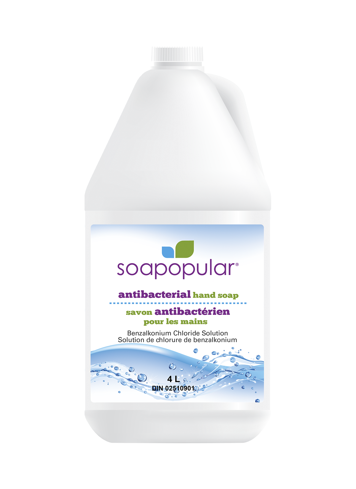 Soapopular triclosan free hand soap foaming formula is a 4L bulk-fill bottle.