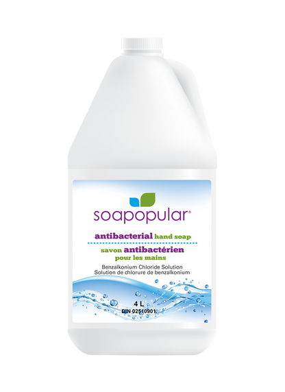 Soapopular triclosan free hand soap foaming formula is a 4L bulk-fill bottle.