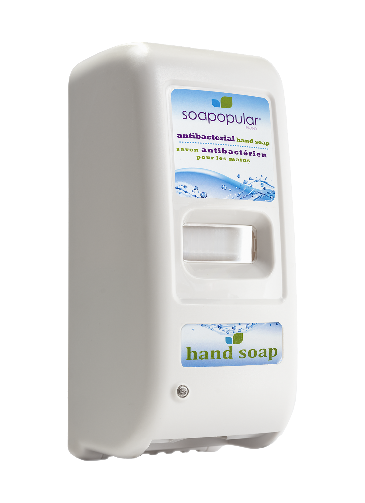 Soapopular triclosan free hand soap automatic dispenser applies a foaming formula.