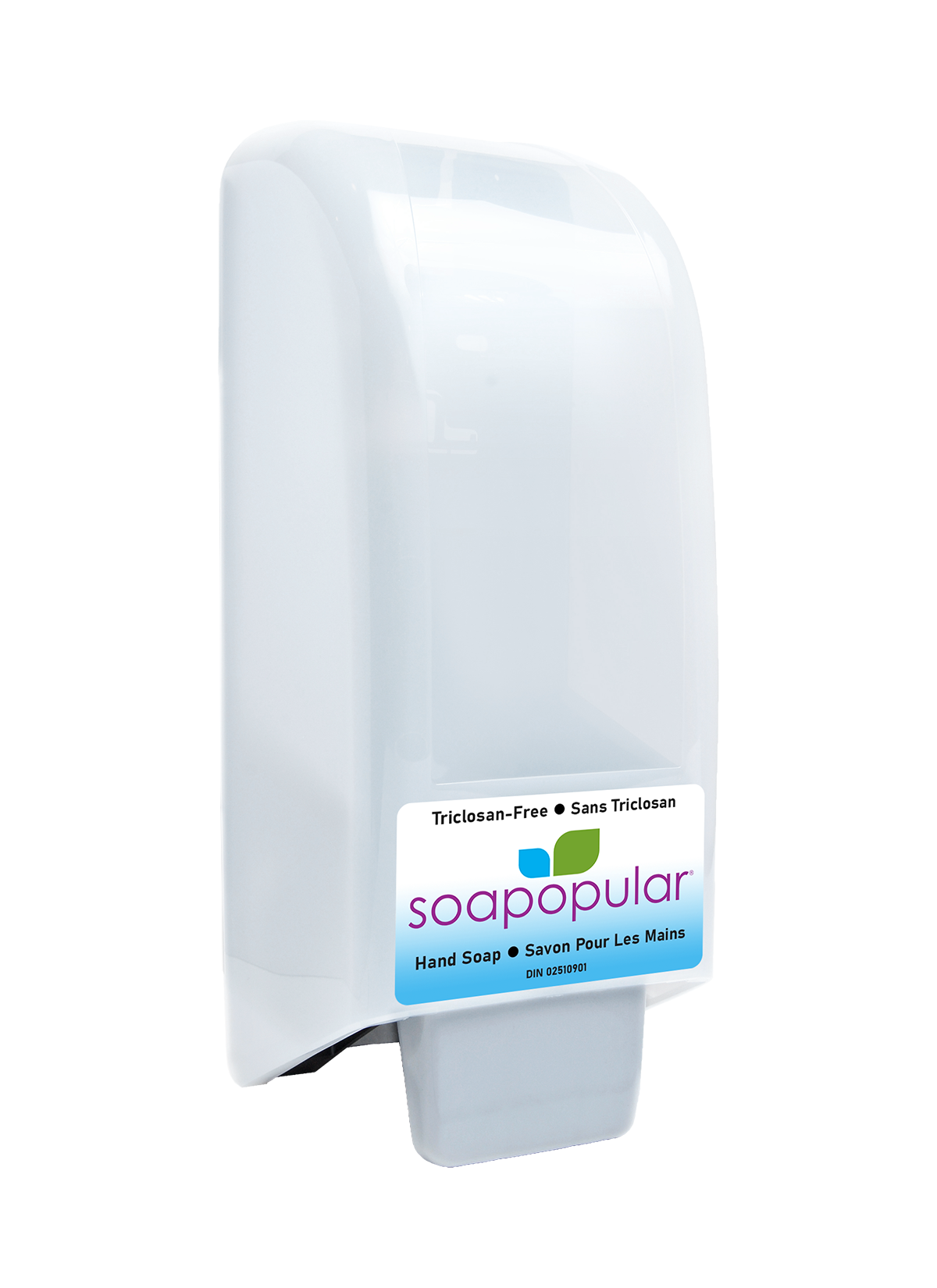 Soapopular triclosan free hand soap manual dispenser with a cover to discourage pilferage.