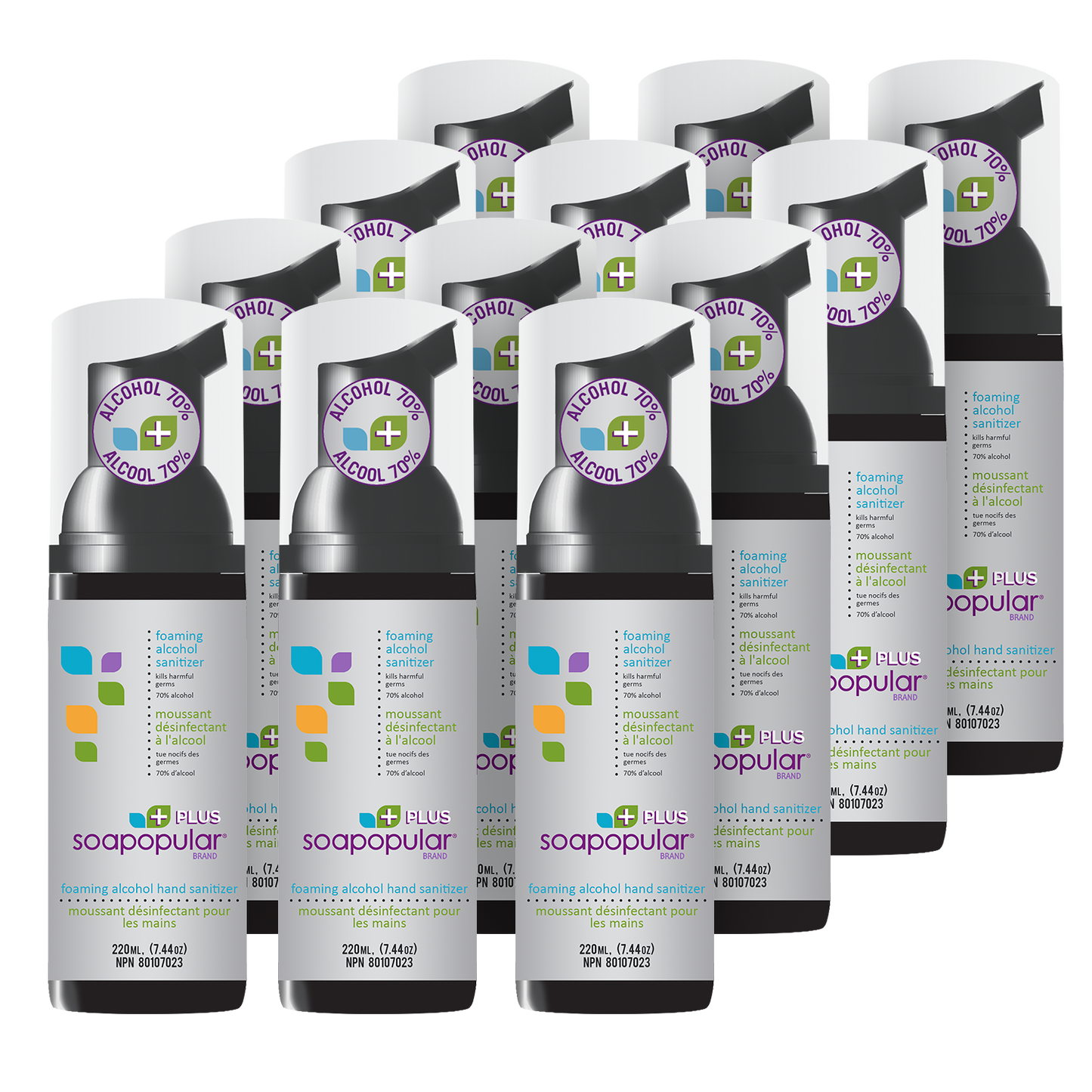Soapopular Plus® 70% Alcohol Foam Hand Sanitizer - 220mL (7.44o.z)