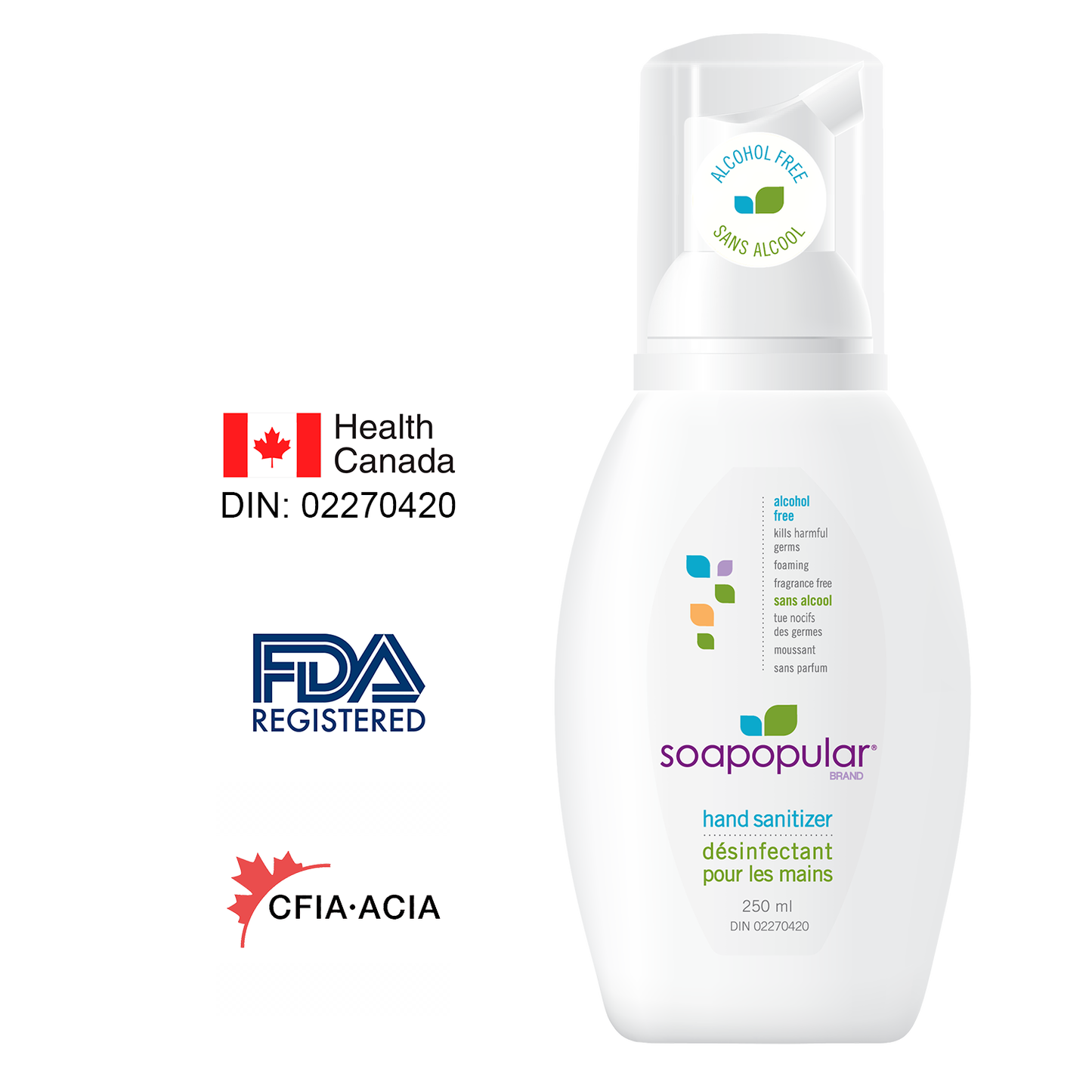 Soapopular® Alcohol-Free Foaming Hand Sanitizer - 250mL (8.45o.z)