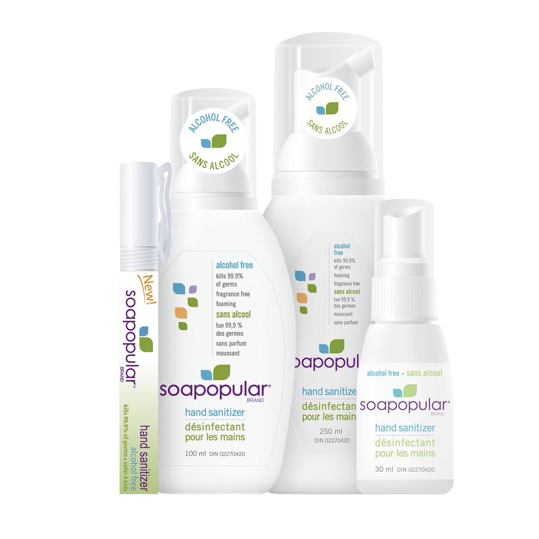 Soapopular alcohol free family pack comes with multiple sizes that dispenses a foaming formula.