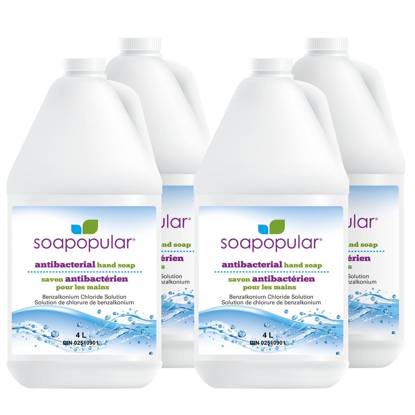 Soapopular® Triclosan-Free Antibacterial Foaming Hand Soap 4L Bulk Fill Jug (1.04gal)